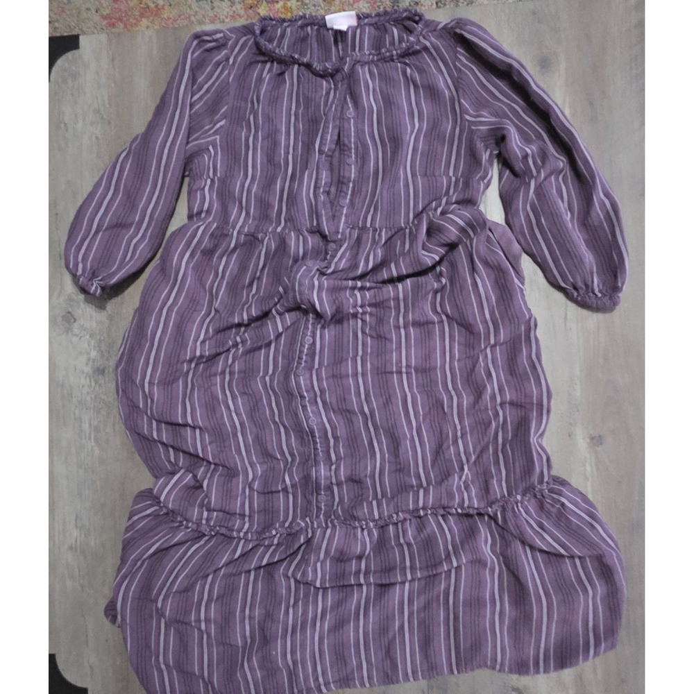 Isabel Maternity Light Purple Long Sleeve Tiered Maxi Dress With Buttons Women S
